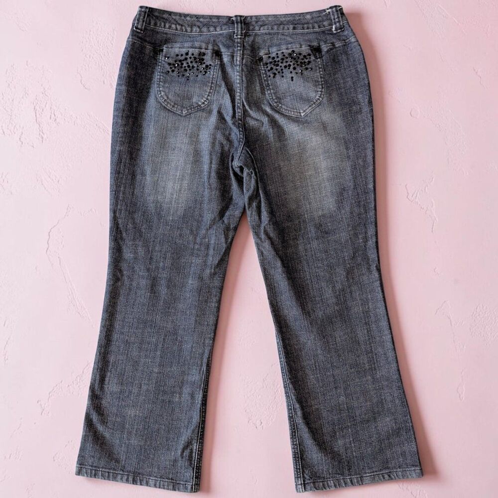 Chicos Platinum Straight Leg Jeans Dark Wash Blue Chicos Size 2 Short Mid Rise